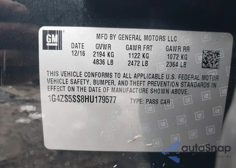 2017 Buick Lacrosse Premium z USA, uszkodzony, nr VIN 1G4ZS5SS8HU179577